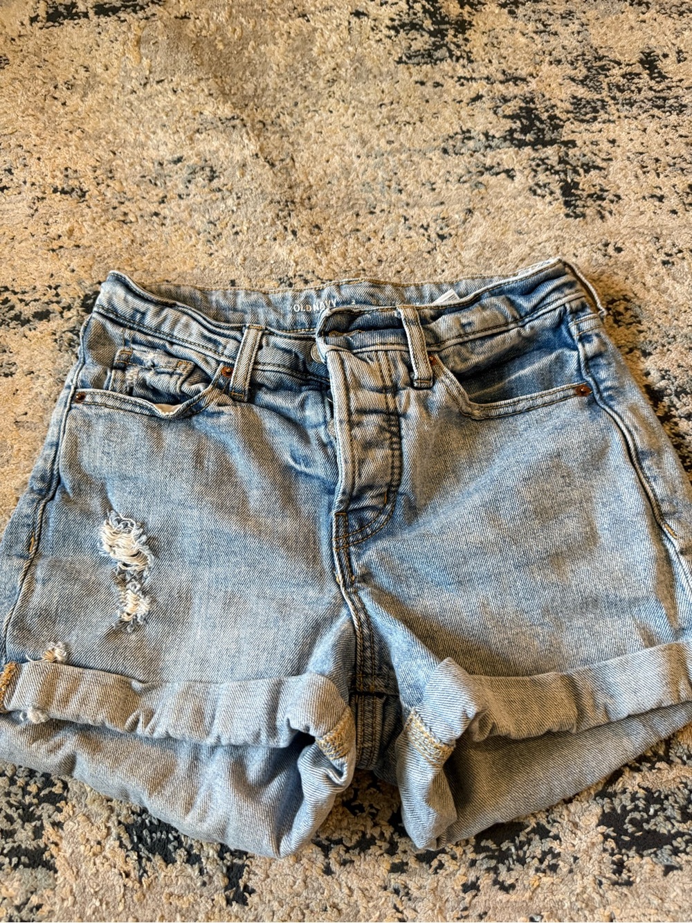 Old Navy Light Blue Rolled Hem Denim Shorts